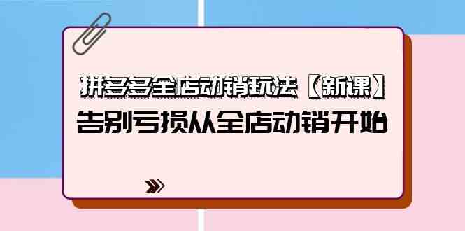 拼多多全店动销玩法【新课】，告别亏损从全店动销开始（4节视频课）_菜菜笔记