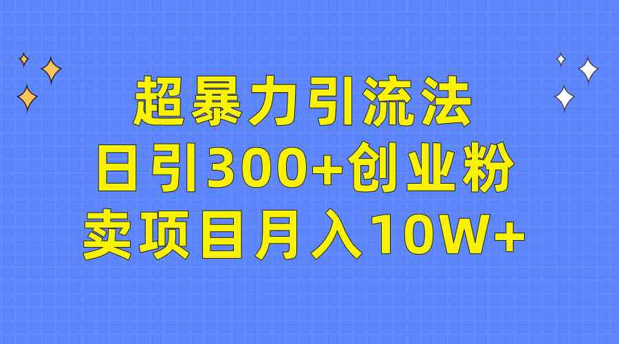 （9954期）超暴力引流法，日引300+创业粉，卖项目月入10W+_菜菜笔记