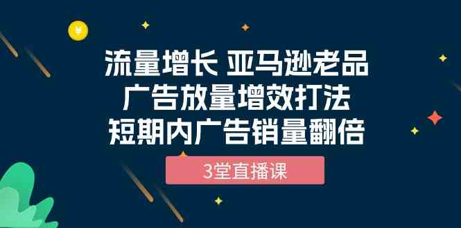 （10112期）流量增长 亚马逊老品广告放量增效打法，短期内广告销量翻倍（3堂直播课）_菜菜笔记