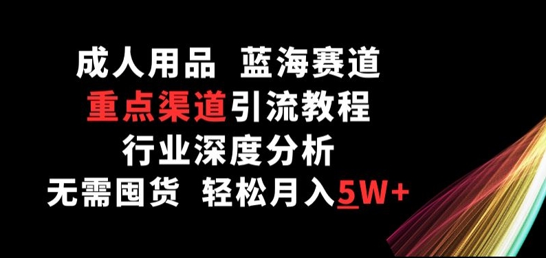 成人用品，蓝海赛道，重点渠道引流教程，行业深度分析，无需囤货，轻松月入5W+_菜菜笔记