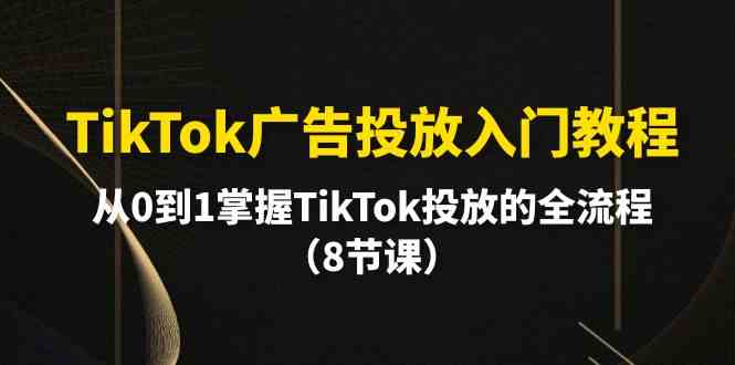 （10085期）TikTok广告投放入门教程，从0到1掌握TikTok投放的全流程（8节课）_菜菜笔记