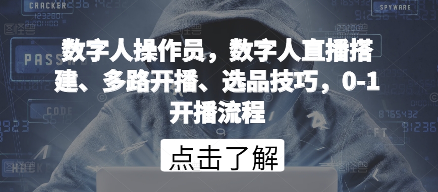 数字人操作员，数字人直播搭建、多路开播、选品技巧，0-1开播流程_菜菜笔记