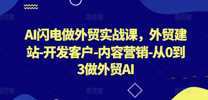 AI闪电做外贸实战课，​外贸建站-开发客户-内容营销-从0到3做外贸AI_菜菜笔记