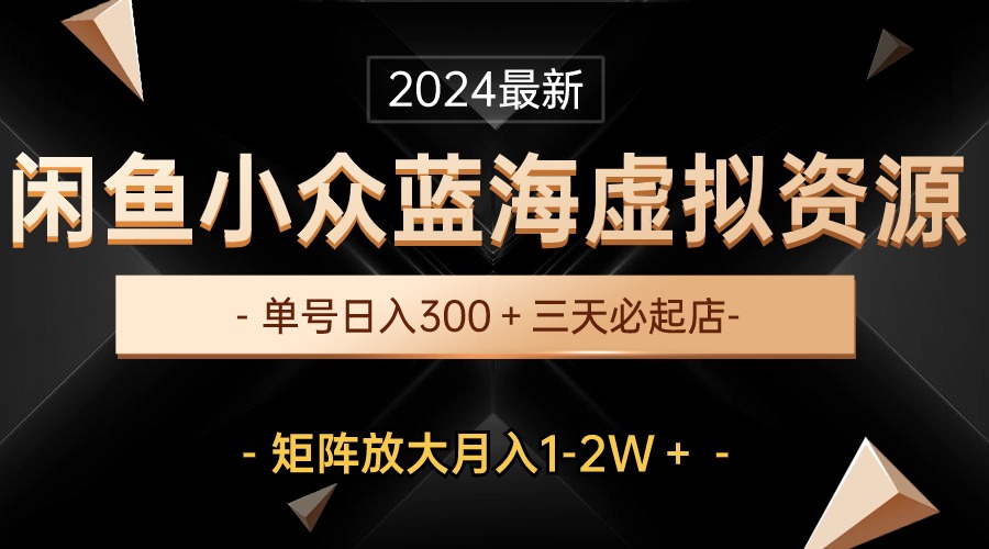 （10336期）最新闲鱼小众蓝海虚拟资源，单号日入300＋，三天必起店，矩阵放大月入1-2W_菜菜笔记