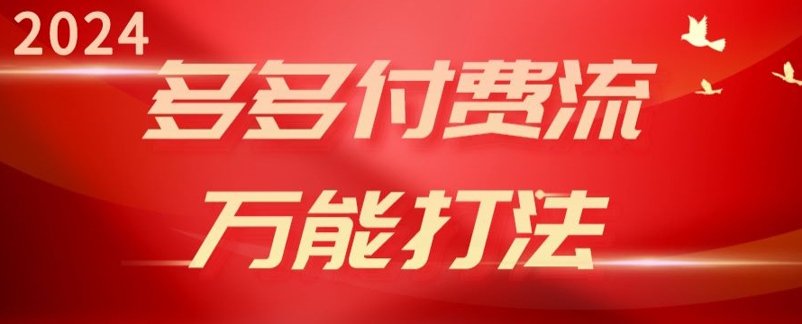 2024多多付费流万能打法、强付费起爆、流量逻辑、高转化、高投产_菜菜笔记