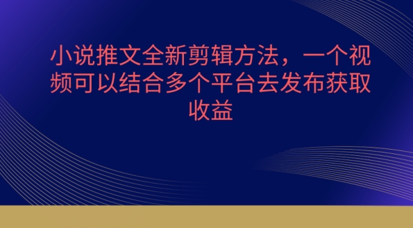 小说推文全新剪辑方法，一个视频可以结合多个平台去发布获取_菜菜笔记