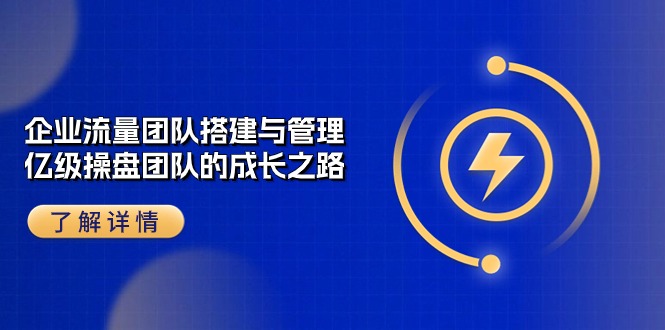 企业流量团队搭建与管理，亿级操盘团队的成长之路（28节课）_菜菜笔记