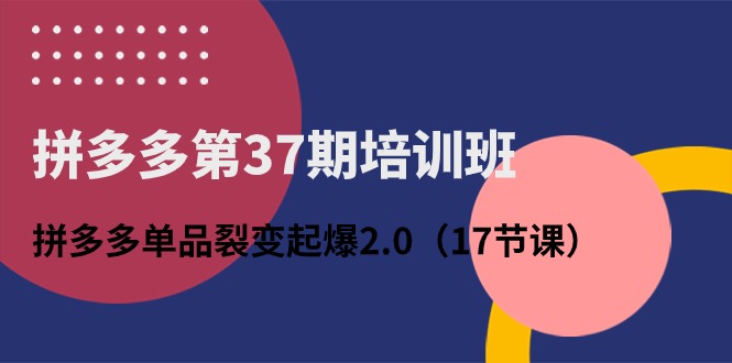 （10835期）拼多多第37期培训班：拼多多单品裂变起爆2.0（17节课）_菜菜笔记