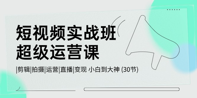 （10836期）短视频实战班-超级运营课，|剪辑|拍摄|运营|直播|变现 小白到大神 (30节)_菜菜笔记