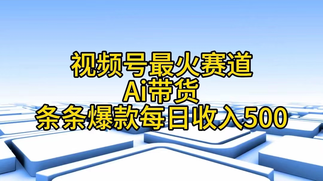 （11038期）视频号最火赛道——Ai带货条条爆款每日收入500_菜菜笔记
