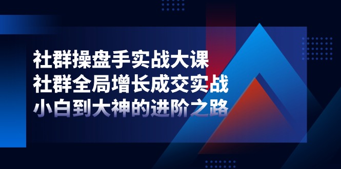 （11058期）社群-操盘手实战大课：社群 全局增长成交实战，小白到大神的进阶之路_菜菜笔记