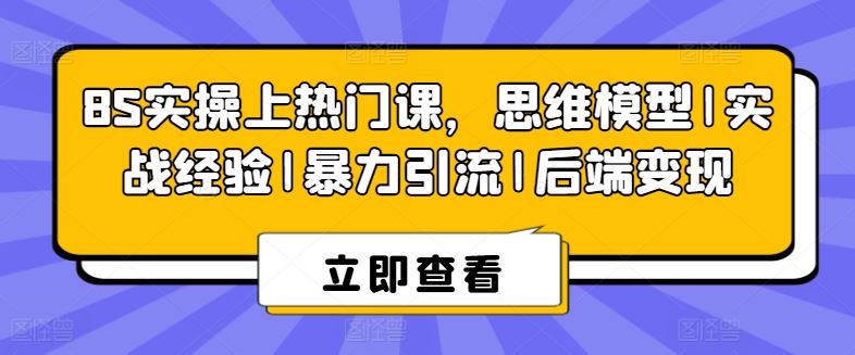 8S实操上热门课，思维模型|实战经验|暴力引流|后端变现_菜菜笔记