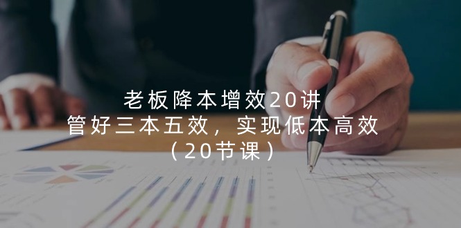 老板降本增效20讲，管好三本五效，实现低本高效（20节课）_菜菜笔记