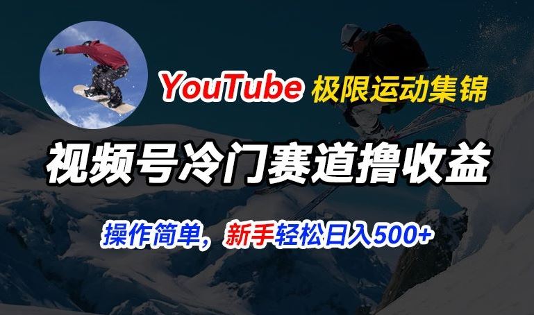 视频号冷门赛道撸收益，YouTube搬运极限运动集锦，暴力起号，操作简单流量高，轻松日入5张【揭秘】_菜菜笔记