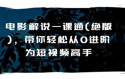 电影解说一课通(绝版)，带你轻松从0进阶为短视频高手_菜菜笔记