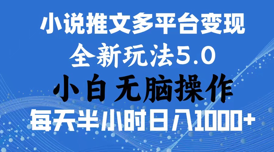 （11323期）2024年6月份一件分发加持小说推文暴力玩法 新手小白无脑操作日入1000+ …_菜菜笔记