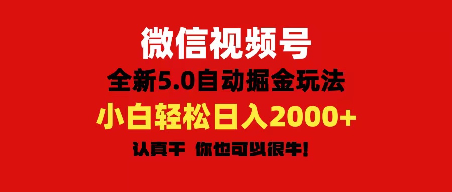 （11332期）微信视频号变现，5.0全新自动掘金玩法，日入利润2000+有手就行_菜菜笔记