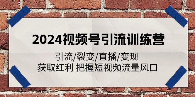 2024视频号引流训练营：引流/裂变/直播/变现 获取红利 把握短视频流量风口_菜菜笔记
