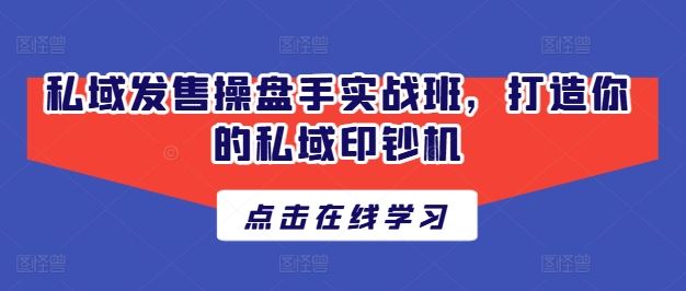 私域发售操盘手实战班，打造你的私域印钞机_菜菜笔记