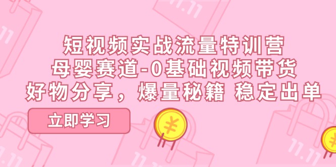 短视频实战流量特训营，母婴赛道-0基础带货，好物分享，爆量秘籍 稳定出单_菜菜笔记