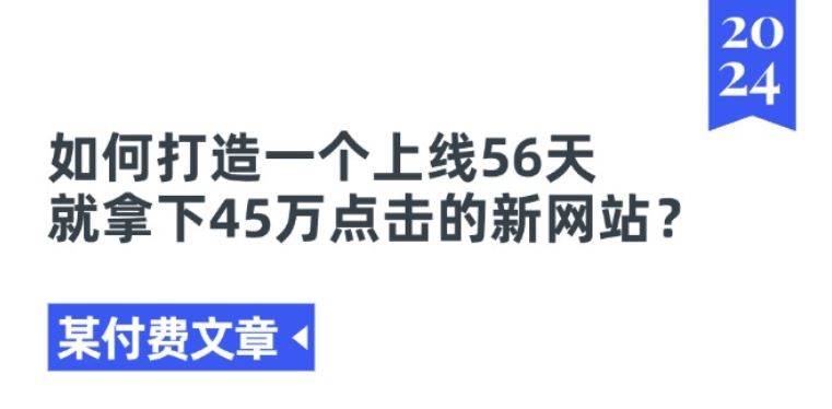某付费文章《如何打造一个上线56天就拿下45万点击的新网站?》_菜菜笔记