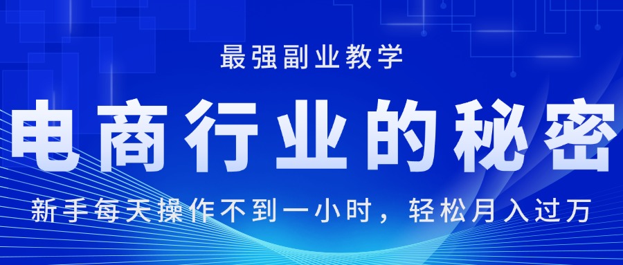 （11427期）电商行业的秘密，新手每天操作不到一小时，月入过万轻轻松松，最强副业…_菜菜笔记