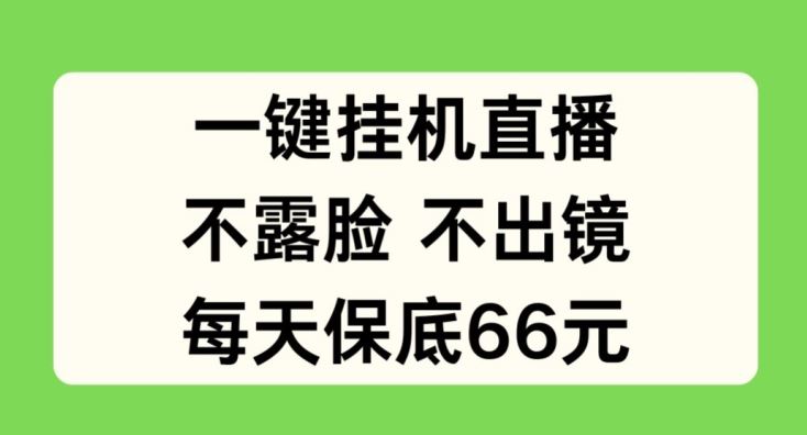 一键挂JI直播，不露脸不出境，每天保底66元【揭秘】_菜菜笔记