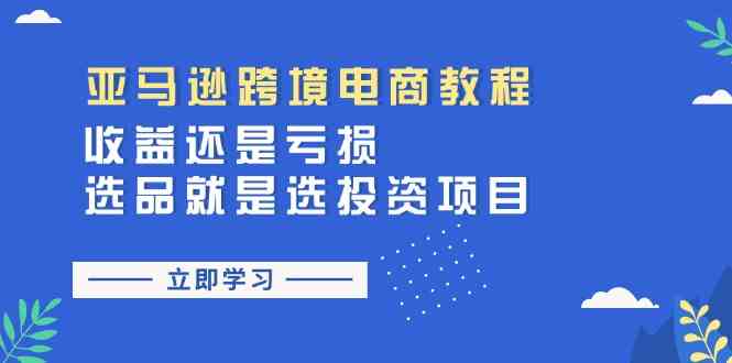 亚马逊跨境电商教程：收益还是亏损！选品就是选投资项目_菜菜笔记