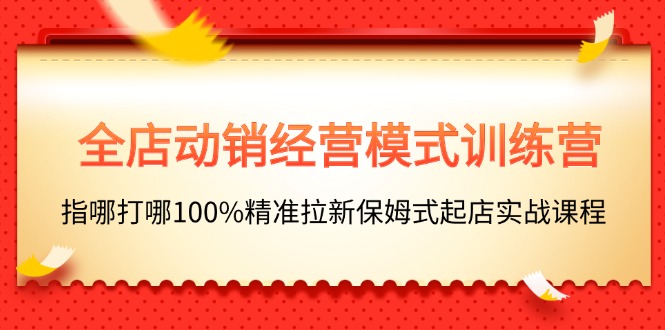 （11460期）全店动销-经营模式训练营，指哪打哪100%精准拉新保姆式起店实战课程_菜菜笔记