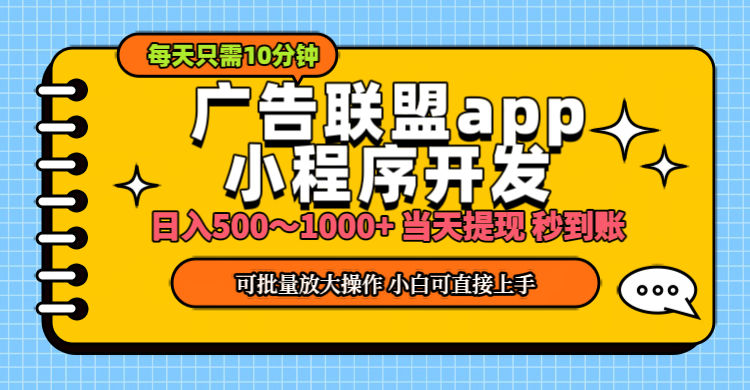 （11645期）小程序开发 广告赚钱 日入500~1000+ 小白轻松上手！_菜菜笔记