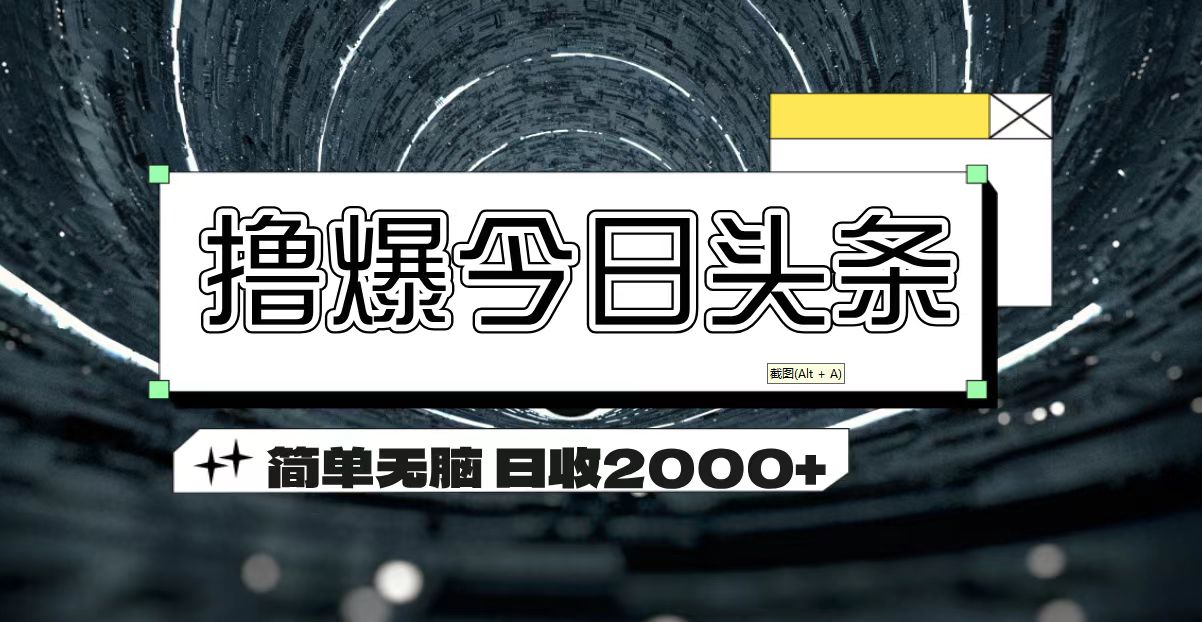 （11665期）撸爆今日头条 简单无脑操作 日收2000+_菜菜笔记