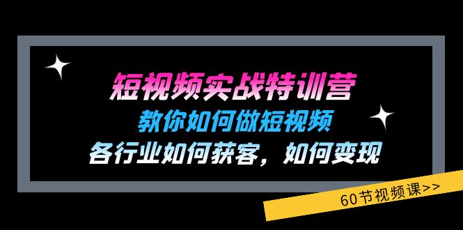短视频实战特训营：教你如何做短视频，各行业如何获客，如何变现 (60节)_菜菜笔记