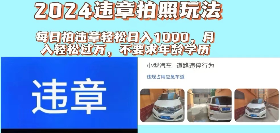 （11743期）2024违章拍照新玩法，推广躺赚+拍照赚钱双模式，日入1000+_菜菜笔记