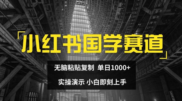 小红书国学赛道，无脑粘贴复制，单日1K，实操演示，小白即刻上手【揭秘】_菜菜笔记