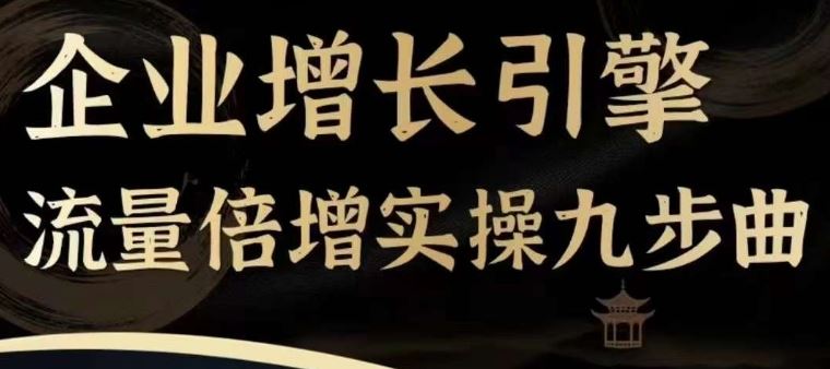 企业增长引擎流量倍增实操九步曲，一套课程帮你找到快速、简单、有效、可复制的获客+变现方式，_菜菜笔记