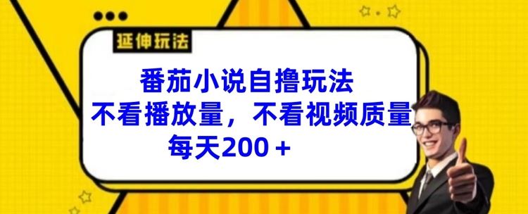 番茄小说自撸玩法，不看播放量，不看视频质量，每天200+【揭秘】_菜菜笔记
