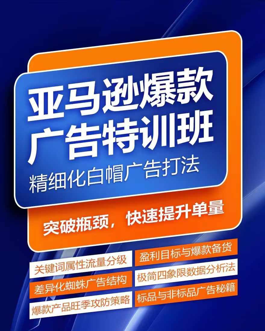 亚马逊爆款广告特训班，快速掌握亚马逊关键词库搭建方法，有效优化广告数据并提升旺季销量_菜菜笔记