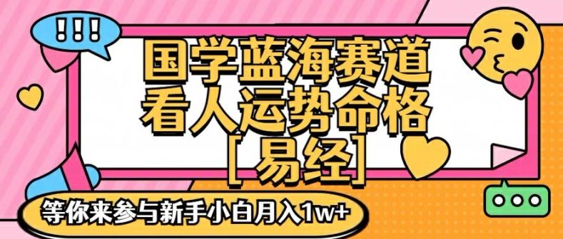 国学蓝海赋能赛道，零基础学习，手把手教学独一份新手小白月入1W+【揭秘】_菜菜笔记