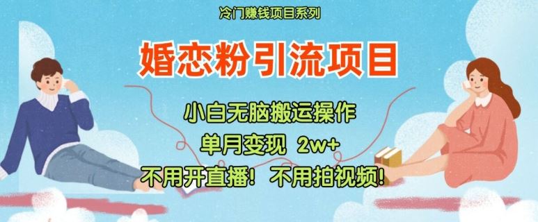 小红书婚恋粉引流，不用开直播，不用拍视频，不用做交付【揭秘】_菜菜笔记