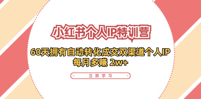 小红书个人IP陪跑营：两个月打造自动转化成交的多渠道个人IP，每月收入2w+（30节）_菜菜笔记