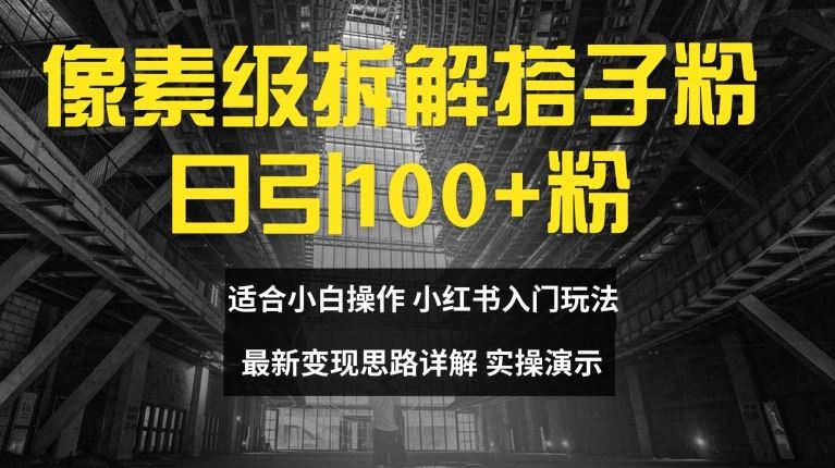 像素级拆解搭子粉，日引100+，小白看完可上手，最新变现思路详解【揭秘】_菜菜笔记