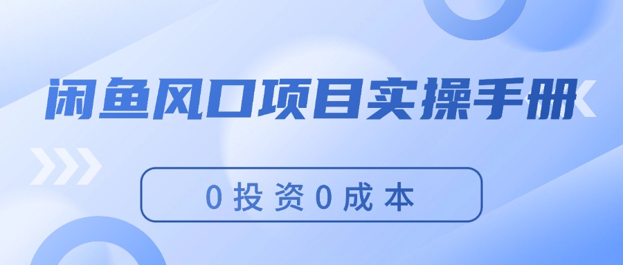 （11923期）闲鱼风口项目实操手册，0投资0成本，让你做到，月入过万，新手可做_菜菜笔记