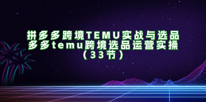 （11934期）拼多多跨境TEMU实战与选品，多多temu跨境选品运营实操（33节）_菜菜笔记
