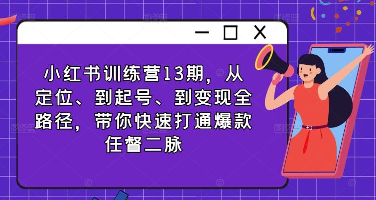小红书训练营13期，从定位、到起号、到变现全路径，带你快速打通爆款任督二脉_菜菜笔记