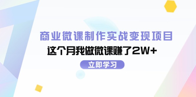 （11959期）商业微课制作实战变现项目，这个月我做微课赚了2W+_菜菜笔记