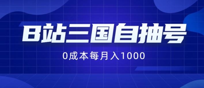 B站三国自抽号项目，0成本纯手动，每月稳赚1000【揭秘】_菜菜笔记