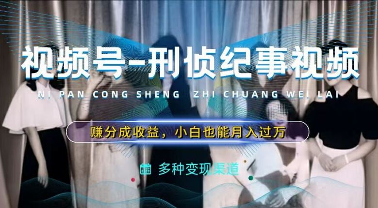利用刑侦纪实视频，赚视频号分成计划收益，操作简单，新手小白轻松月入过万【揭秘】_菜菜笔记