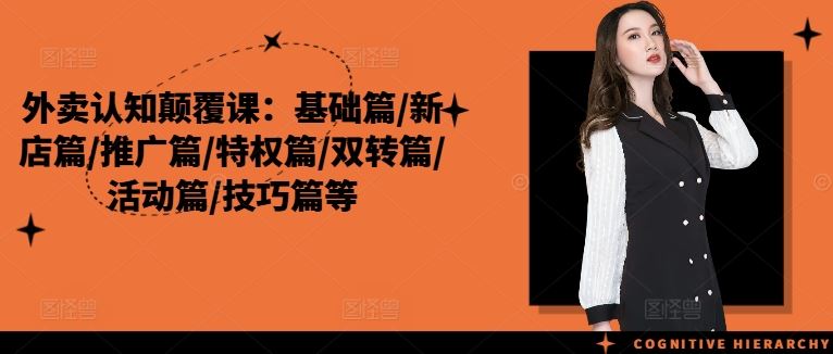 外卖认知颠覆课：基础篇/新店篇/推广篇/特权篇/双转篇/活动篇/技巧篇等_菜菜笔记
