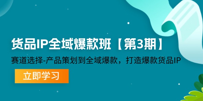 货品IP全域爆款班【第3期】赛道选择、产品策划到全域爆款，打造爆款货品IP_菜菜笔记
