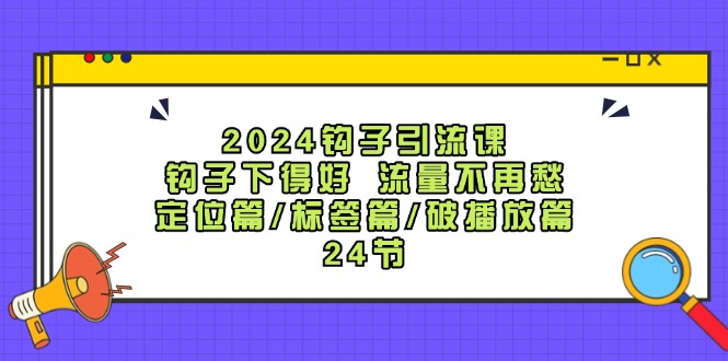 （12097期）2024钩子·引流课：钩子下得好 流量不再愁，定位篇/标签篇/破播放篇/24节_菜菜笔记